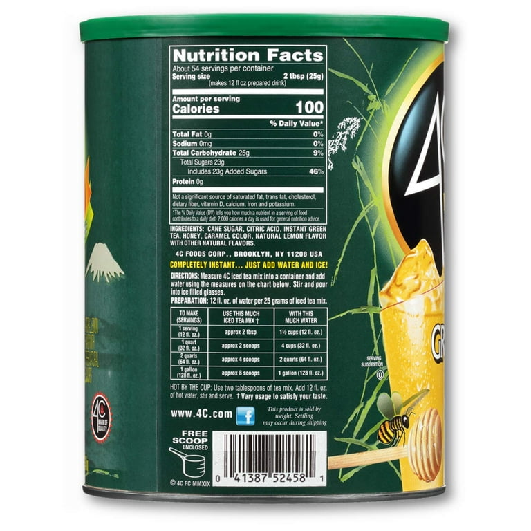Pack of 2 - 4C Green Tea Antioxidant Iced Tea Mix | Family Sized