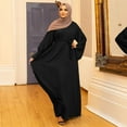 thumbnail image 3 of JBXKXYW Dresses For Women Women'S Casual Solid Muslim Dress Flare Sleeve Abaya Islamic Arab Kaftan Dress Womens Dresses (Black,S), 3 of 5