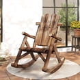 thumbnail image 2 of Outsunny Outdoor Rocking Chair, Wood Adirondack Patio Rocker, High Back, 2 of 10