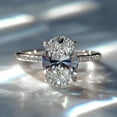 thumbnail image 2 of Cora Jewellery 1.75CT Oval Moissanite Solitaire Engagement Ring For Women , 10K White Gold, 2 of 5