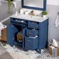thumbnail image 1 of 36" Blue Modern Bathroom Vanity with Ceramic Sink, Soft-Close Door, and 4 Storage Drawers, offering a refined look with practical everyday functionality, 1 of 20