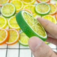 thumbnail image 3 of 30 unidades de guarnición falsa de rodajas de limón, fruta artificial, comida sintética, decoración para el hogar (rojo, verde y amarillo, cada color, 10 unidades),11 Afortunado Sencillez, 3 of 4