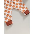 thumbnail image 7 of Wassery Infant Baby Girls Halloween Jumpsuits Sleeveless Pumpkin Print Romper Overalls Headband Set 3 6 12 18 Months Newborn Spring Autumn Round Neck Bodysuits, 7 of 7