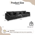 thumbnail image 5 of 160" Cloud Couch Sectional for Living Room, Down Filled 4 Seater, Convertible Sofa Couch, Black, 5 of 15