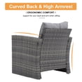 thumbnail image 6 of JOIVI Outdoor Furniture Set, 8 Piece Patio Wicker Sectional Patio Furniture with Storage Box, Tempered Glass Coffee Table and Three Blue Pillows, Gray, 6 of 10