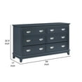 thumbnail image 3 of Benjara Sely Dresser, 55 Inch, 6 Drawers, Navy Blue Wood Nickel Ring Handles, 3 of 6