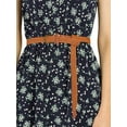 thumbnail image 7 of Allegra K Women's Printed Half Placket Sleeveless Belted Dress, 7 of 7