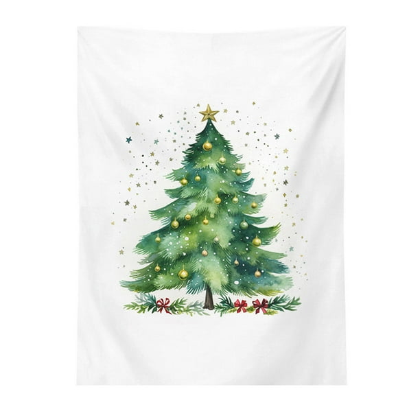 Yhmxh Decoración navideña, tela colgante para fiestas, fondo de árbol de Navidad, regalo