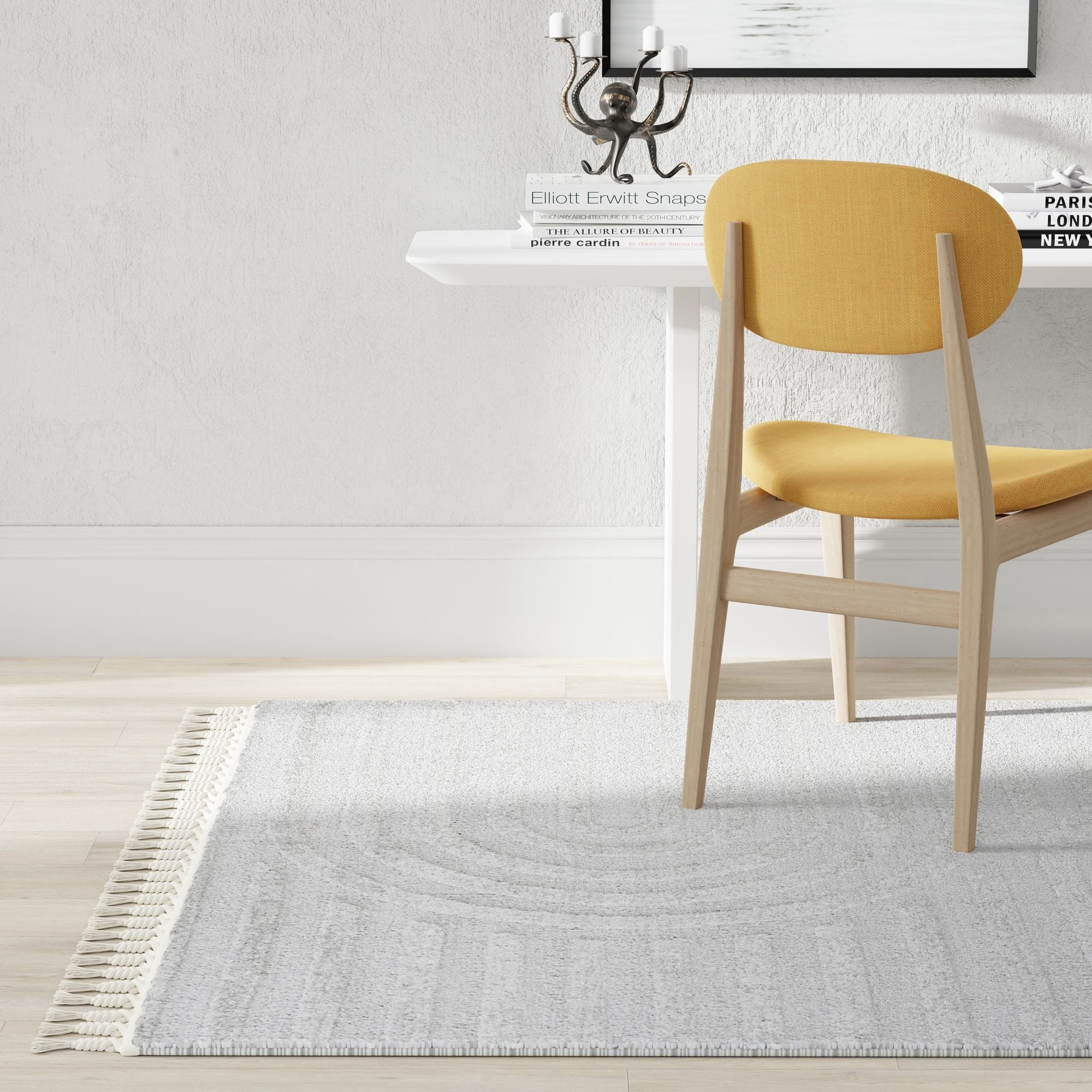 Mason Brooks Catalan White Iris Area Rug 8'3" x 10' - Gray Iris