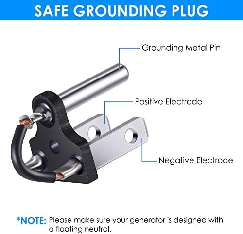 Neutral Ground Bonding Plug for Portable Inverter Generator, Grounding Plug Surge Protector Generator with Floating Neutral on RV, Motorhome, Camper for Open Ground Error(Black, 3 Pack)
