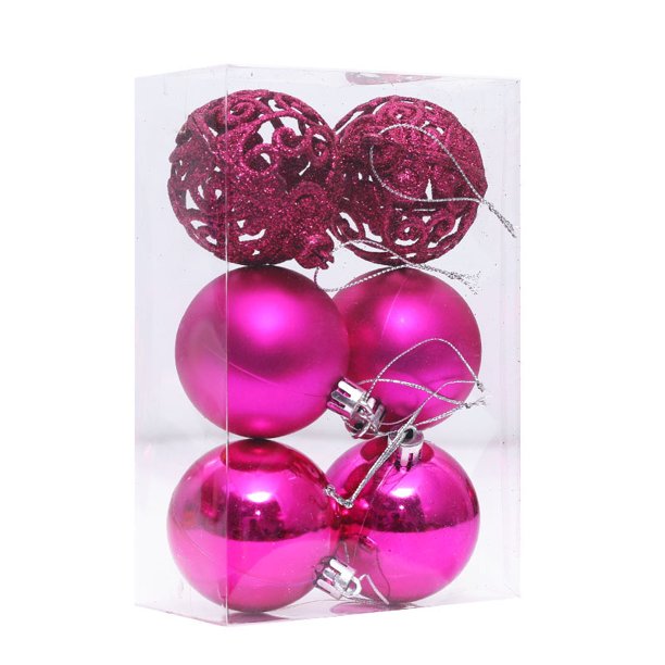 Adornos navideños Bola navideña 6CM8CM Colgante Luz navideña Bola hueca de plástico Suministros