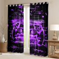 thumbnail image 2 of Homewish Futuristic Purple Gamepad Blackout Curtains Set of 2 (52x84 Each) for Kid, Modern Gaming Gamer Window Curtains, Chic Stripes Ombre Curtains and Drapes, Window Curtains Decor, 2 of 6