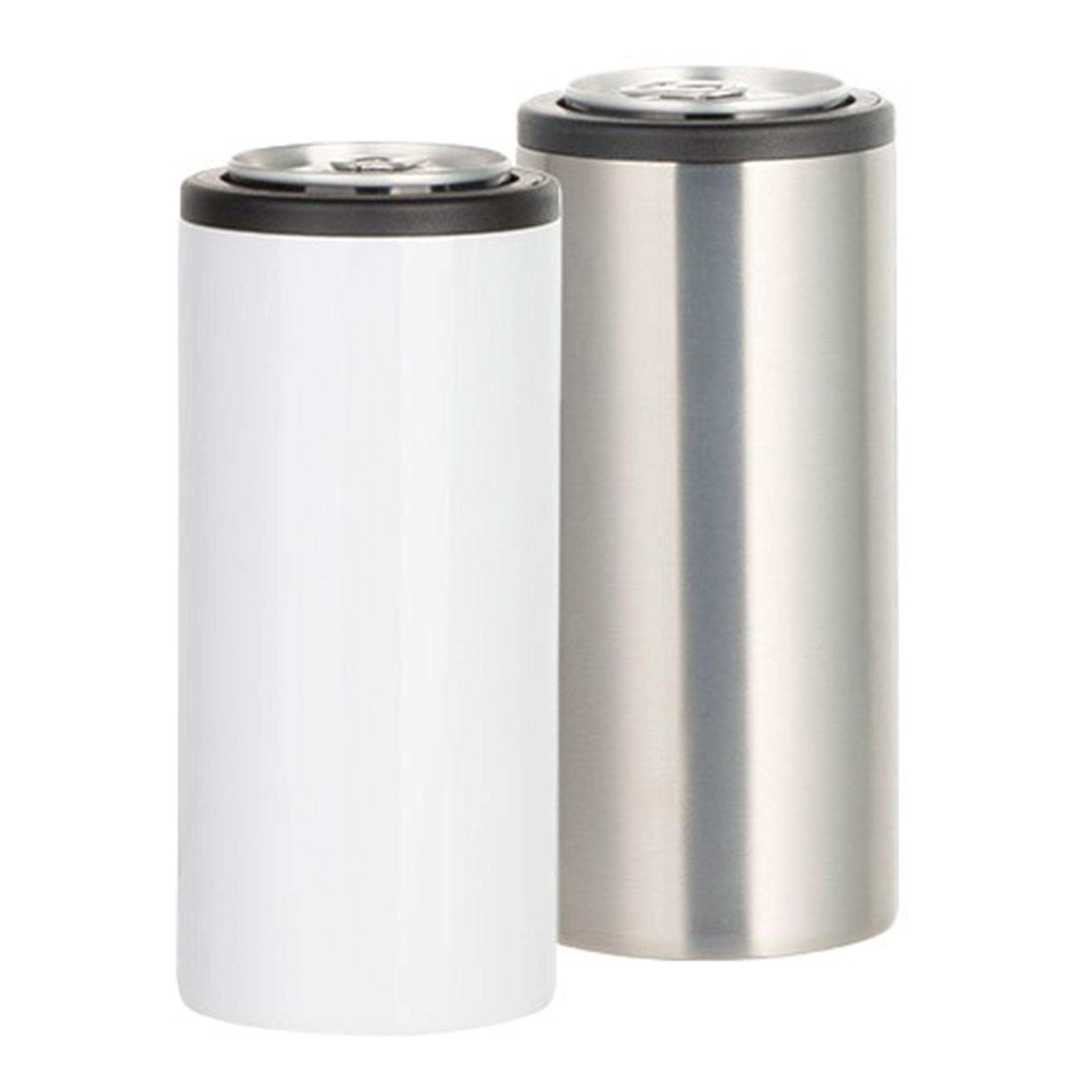 JPPlus 12oz Sublimation Skinny Can Coolers - Stainless Steel, Bulk Blanks for Custom Gifts & Promotional Use - Fits 12oz Slim Cans - Sublimation & Heat Transfer Ready (White, Case of 50)