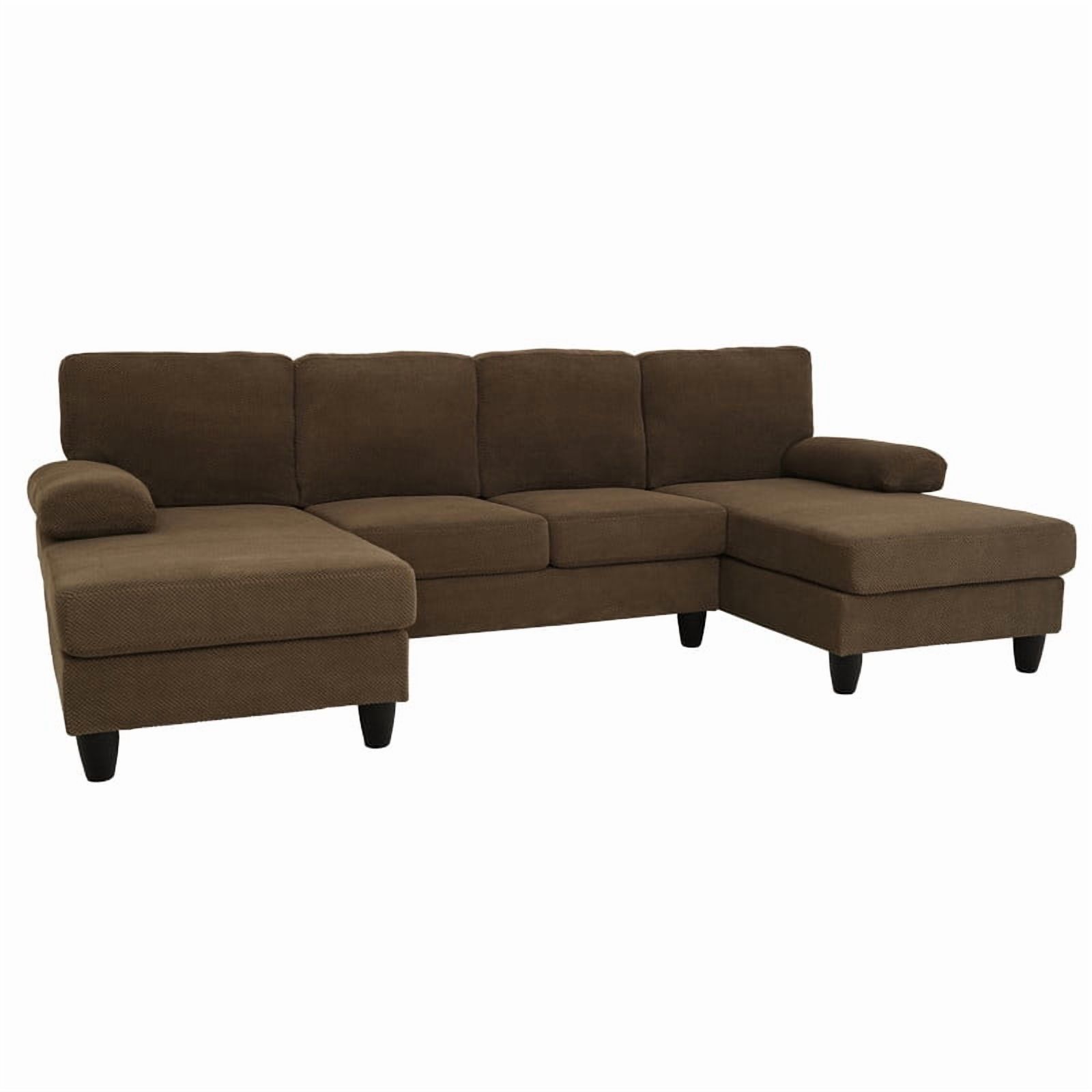 Upholstered U-Shaped Sectional Sofa, Deep Seat Sofa Couch with Dual Chaise, Plush Armrests, Modular Sofa for Living Room Apartment