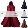 thumbnail image 2 of LEKWK Dark Wizard Hooded Cloak Vintage Medieval Knight Cloak with Layered Cowl Halloween Wizard Fancy Dress Cosplay Gothic Party Robe, 2 of 4