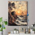 thumbnail image 4 of Qisvanset Framed Canvas Wall Art 12x16 Inch Psalm Coastal Landscape Religious Housewarming Art, 4 of 5