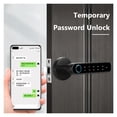 thumbnail image 3 of Door Lock, Electronic Smart Lock Bluetooth-compatible With 2 Keys Fingerprint Password Door Lock Security Handle Lock For Apartment Black ,Easy to Install, 3 of 7