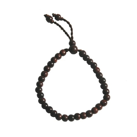 - TheTasbih Exotic Tamarind Tree Wood Tasbih Prayer Bead Bracelet 5.5x6.5mm 33-bead Misbaha
