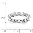 thumbnail image 5 of 14K White Gold Ring Band Eternity Diamond Round Polished 1ct Bezel Set , Size 9, 5 of 5