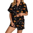 thumbnail image 3 of jiaxiM Halloween Pajama Set Women, Halloween Pjs Women, Pumpkin Graphic Summer Pajama Set, Loose Fit Short Top And Shorts Set, Soft Loungewear Sleepwear for Daily Use, 3 of 5