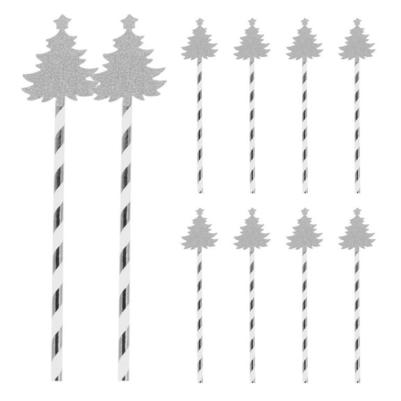 25pcs Creative Xmas Tree Honeycomb Design Party Straw Christmas Party Straw Christmas Disposable Straws Paper Straw Striped Straws