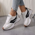 thumbnail image 6 of Domzle Sneakers for Women Retro Fashion Trendy Sneakers with Foam Insole Casual Shoes for Walking Tennis Non-Slip Shoes White Wide-8.5, 6 of 9
