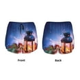 thumbnail image 4 of Disketp Lantern On Snow With Christmas Print Women's Shorts Workout Shorts for Athletic Gym Running Shorts with Phone Pockets, 4 of 8