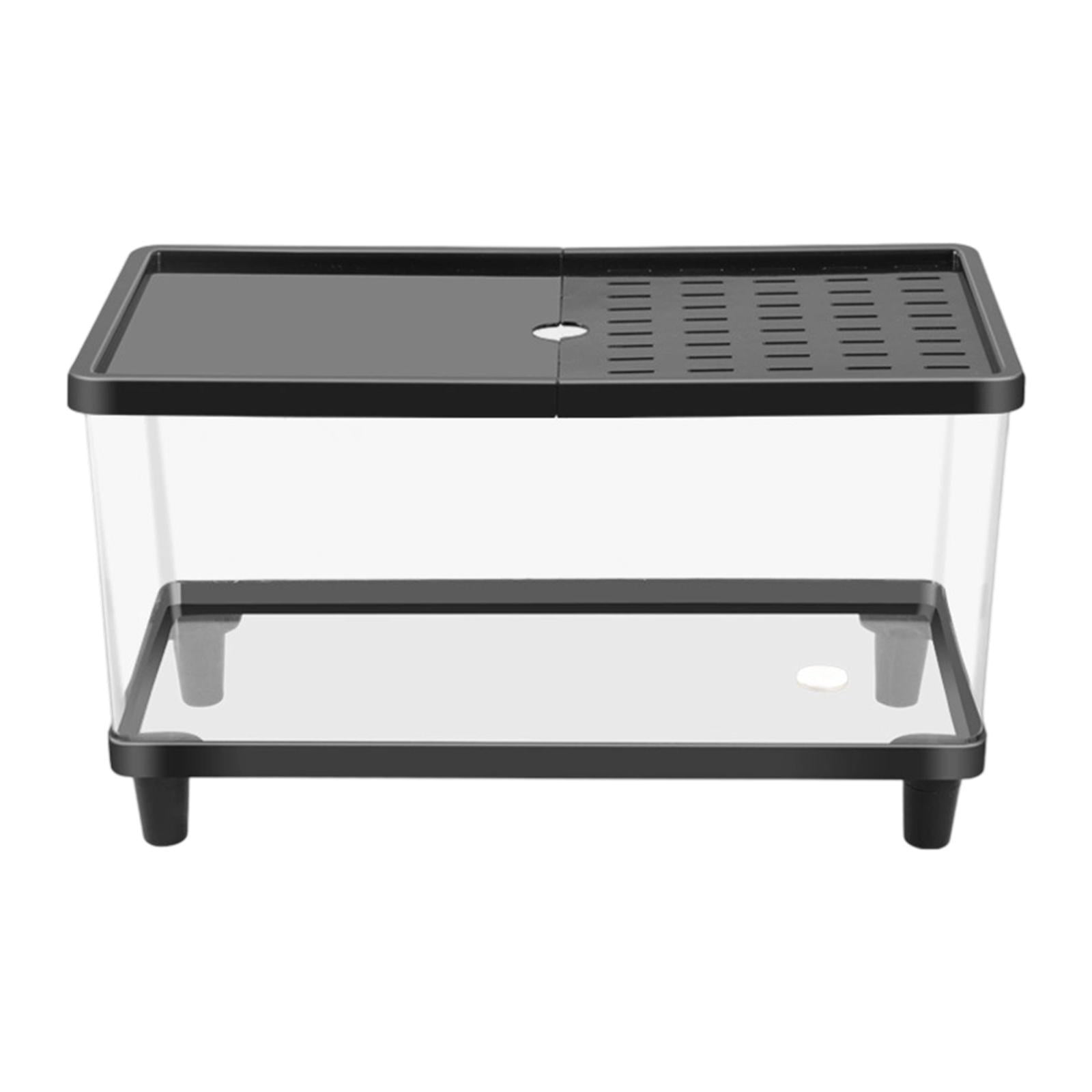 balikha Mini Reptile Terrarium Habitat Container Top Ventilation Clear Full View Small Lizard Tank Snake Enclosure for Turtles Snails 40cmx21.5cmx23cm