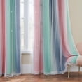 thumbnail image 4 of Cortinas de dormitorio XiDi, arcoíris, rosa, verde y gris, 52 x 90 cm, 4 of 9