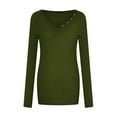 thumbnail image 2 of Langwyqu Long Sleeve Spring Autumn Women V-Neck Casual Shirt Sweatshirt, 2 of 5