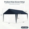 thumbnail image 2 of Pakunoda 12' X 20' Carport Canopy Replacement Cover, Portable Car Garage Shelter Party Top Tent with 34PC Ball Bungees, Navy Blue (Only Cover, Frame Not Included), 2 of 8