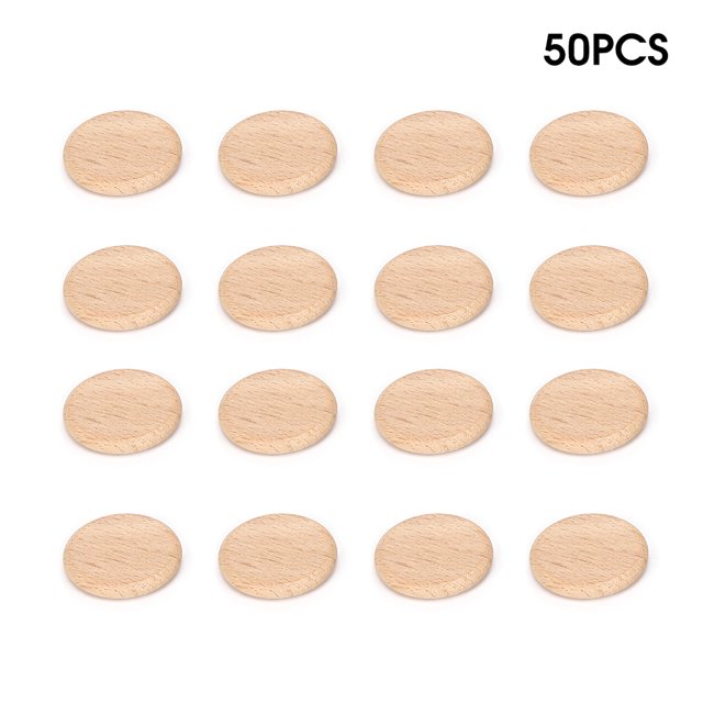 50 Uds. De rodajas redondas de madera en blanco, Chip de haya sin agujero, accesorios de decoración hechos a mano DIY (3,8 cm)