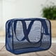 thumbnail image 4 of Neceser de malla portátil, bolsa de maquillaje, organizador de viaje/camping, universidad/dormitorio Azul, 4 of 8