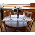 thumbnail image 4 of Mauve Rose Jacquard Peacock Tail European Lace Table Runner (16"x54"), 4 of 5