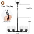 thumbnail image 2 of Candelabro Sucolite de 33.5 pulgadas con 8 luces, estilo moderno, estilo rústico, color negro, 2 of 8