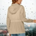 thumbnail image 5 of Scyoekwg Womens Waterproof Rain Jacket Hooded Waterproof Packable Outdoor Jackets Long Sleeve Full Zip Coat With Pockets (Khaki,S), 5 of 8