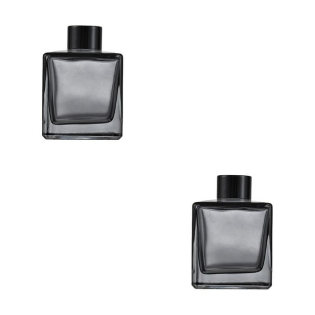 Difusores de Caña de Fragancia Bewildely para Dormitorio Vidrio Cuadrado 200mL Gris Humo 2piezas