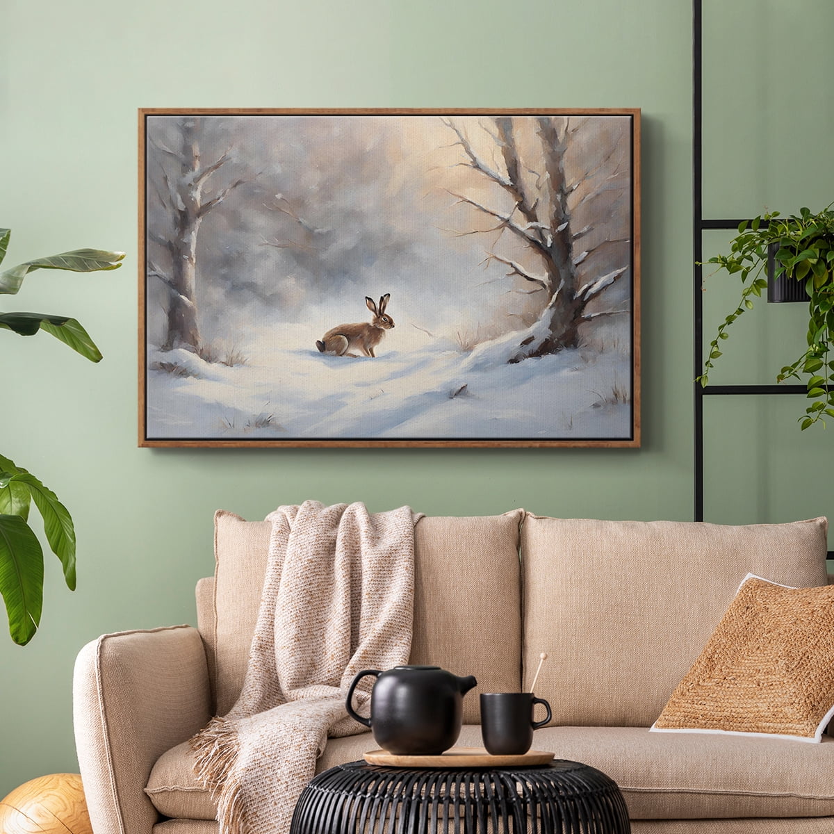 Vintage Landscape-CCVII By Wexford Home Framed in Walnut Wood Gallery Wrapped Canvas 17 in. x 25 in.