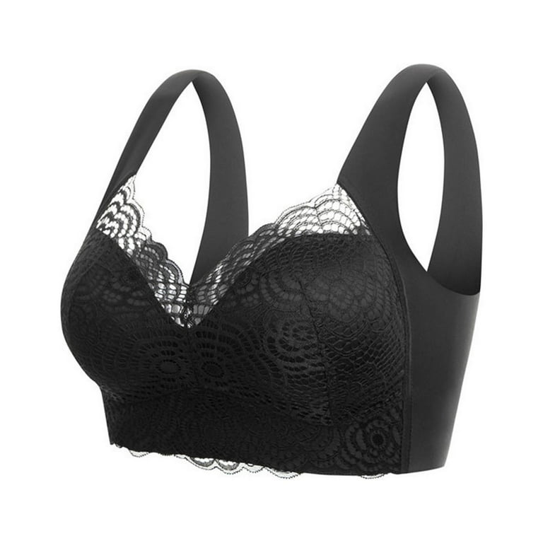 Bigersell Bra and Underwear Set Ladies Seamless Comfortable No Underwire  Lace Breathable Push-Up Bra Woman Underwear Big & Tall Size Padded Sports  Bra, Style 14377, Black 36C 