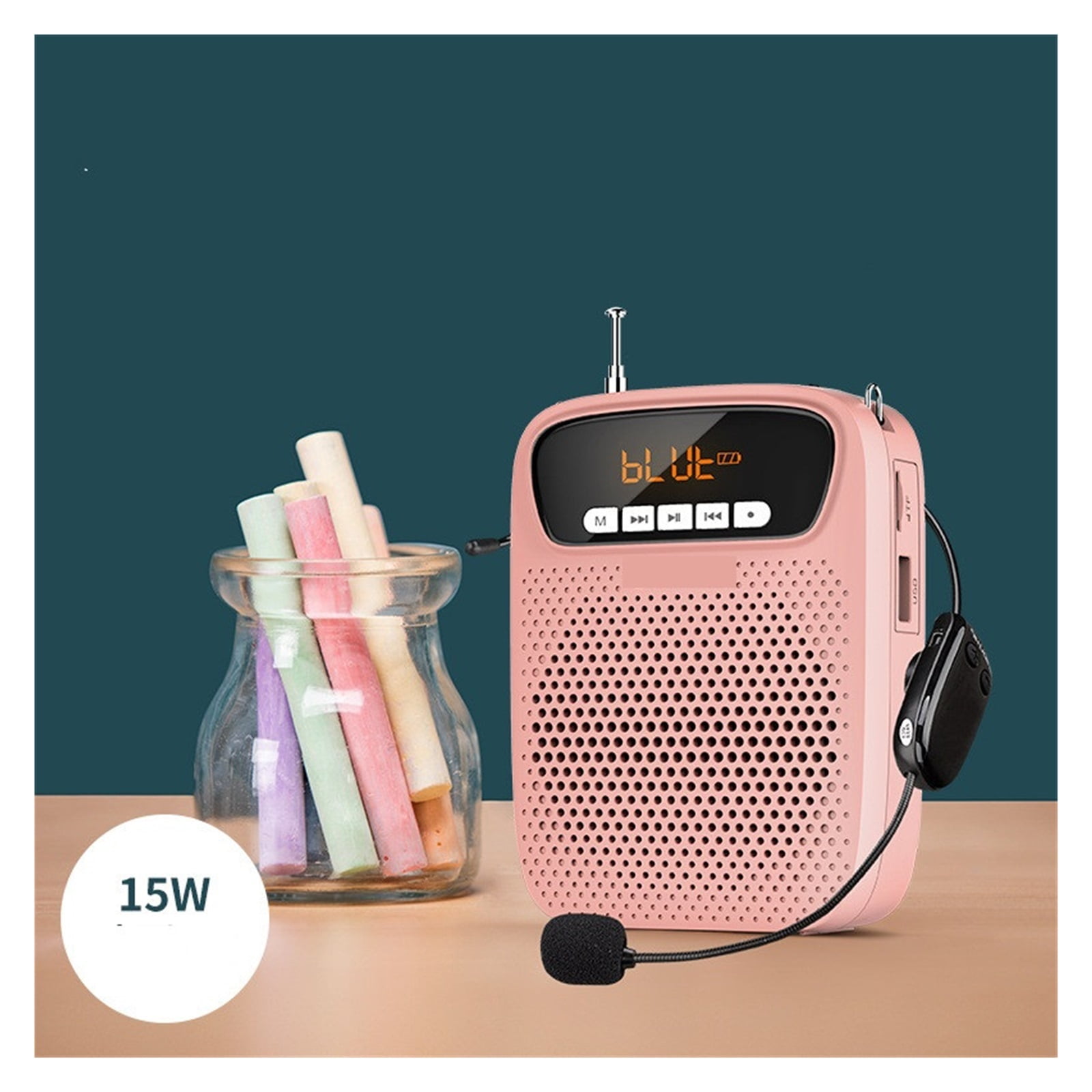 15W Mini Loudspeaker Wireless Audio Recording Microphone Guide Speaker Teaching Voice Amplifier For Teacher Instructon ,Powerful Voice Amplifier