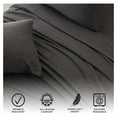 thumbnail image 3 of 4 Piece Jersey Knit Queen Cotton Blend Grey Sheet Set | Ultra-Soft T-Shirt Jersey Bedding Sheets & Pillowcases | Heathered, Breathable, All Season Bed Sheets (Queen, Charcoal), 3 of 6