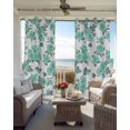 thumbnail image 6 of Green Floral Blackout Curtains for Bedroom Living Room Darkening Curtains 90 Inch Farmhouse Garden Flowers Botanical Black Out Window Curtain Privacy Window Treatment Grommet Drapes 52"x90"x2, 6 of 9