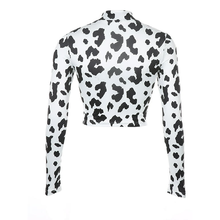 Cow sale print turtleneck