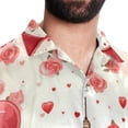 thumbnail image 5 of Eiffel Tower Valentine's Day Men's Short Sleeve Poplin Shirt, Button Down Casual Summer Beach Printed Unisex Shirt, 5 of 6
