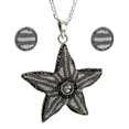 thumbnail image 1 of Juego de Aretes y Cadena con Dije Estrella de Mar ZVEZDA Plata Mexicana Ley .925 Gris, 1 of 5