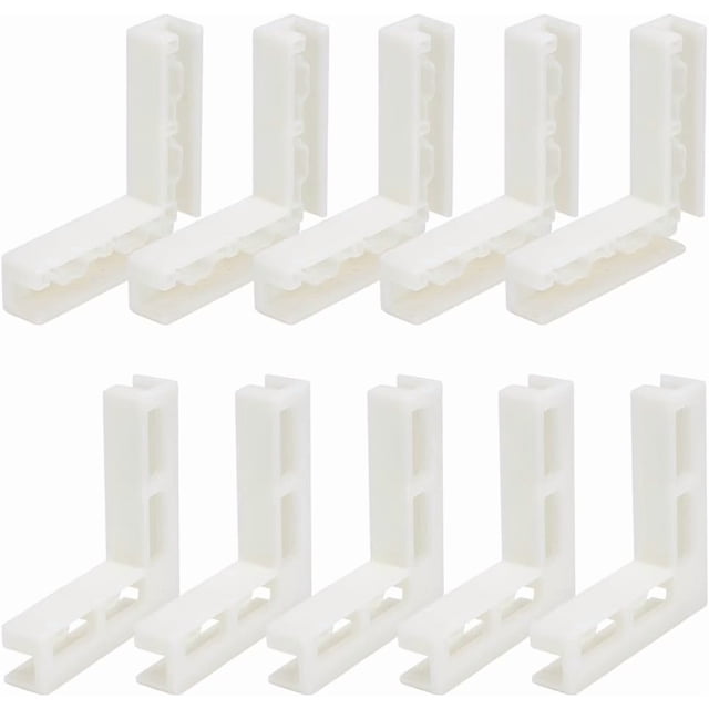 10 soportes para fondo de fotografía, 65 x 65 x 13 mm, soporte vertical de plástico en forma de L, soporte ajustable para fondo de fotografía, color beige.