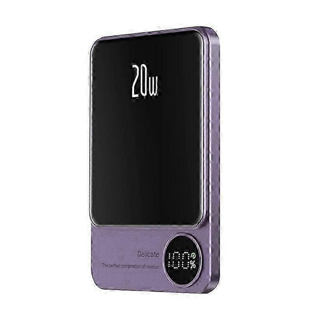 Ultra-thin Wireless Magnetic Power Bank Portable Battery Pack 5000mAh Aluminum Alloy Back Clip Wireless Charging Power Bank