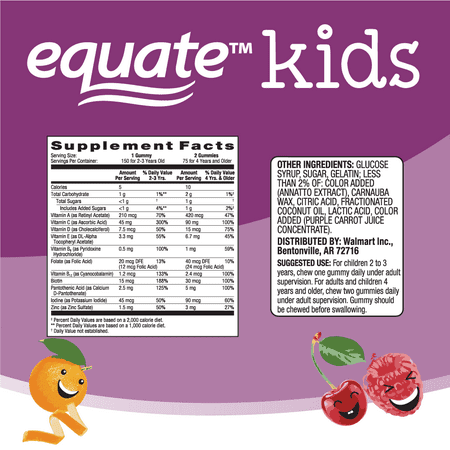 Equate Kids' Multivitamin + Immune Support Gummies, 150 ct