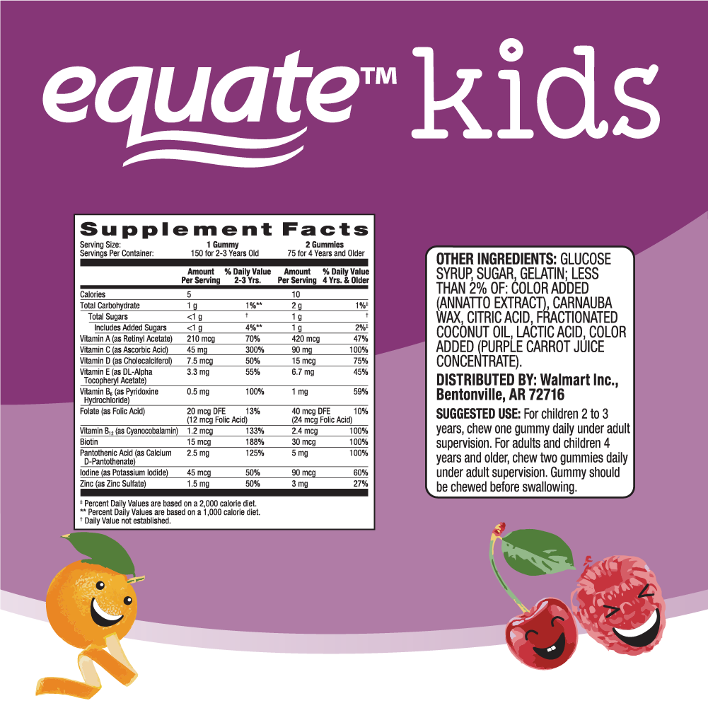 Equate Kids Multivitamin + Immune Gummies, 150 Count photo 7