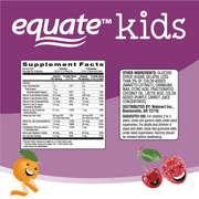 Equate Kids Multivitamin + Immune Dietary Supplement Gummies, Natural Fruit, 150 Count